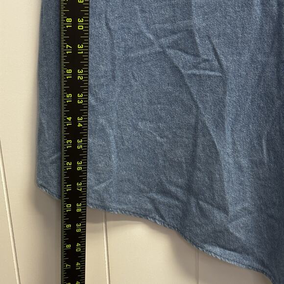 Vintage Newport News Jeanology Western Trad Wife Asymmetrical Denim Dress Sz 10 - Picture 7 of 10